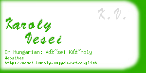 karoly vesei business card